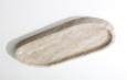 Deep-Rim Oval Tray in Beige Travertine.