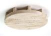 Round Tray with Cut-out Legs in Beige Travertine.
