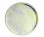 Round pale green veined stone tray, viewed from above