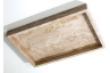 Raised-Back Rectangular Tray in Beige Travertine.
