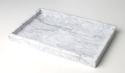 Raised-Back Rectangular Tray in Carrara White.