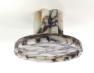 Round Tray with Petal Base in Calacatta Viola.