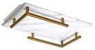 Raised-Handle Rectangular Tray in Carrara White.