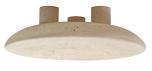 Round Tray with 3 Legs in Beige Travertine.