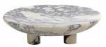 Round Tray with 3 Legs in Calacatta Viola.
