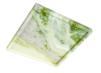 Square green veined stone tray with a raised edge, three-quarter view