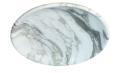 Round grey-green veined stone dish, viewed from above