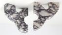 Curved Stone Bookends — Set of Two in Calacatta Viola.