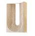 U-Cut Geometric Stone Ornament in Beige Travertine.