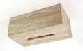 Sloped Rectangular Tissue Box in Beige Travertine.