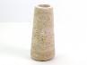 Conical Vase in Beige Travertine.