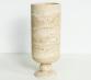 Tall Cylindrical Vase in Beige Travertine.