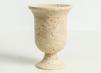Goblet Candle Holder in Beige Travertine.
