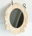 Scalloped Dressing Mirror in Beige Travertine.