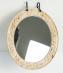Oval Dressing Mirror in Beige Travertine.