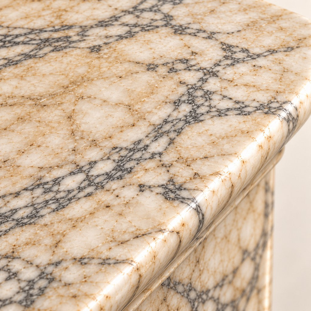 Ornate Natural Stone Fireplace Surround: close-up of the stone surface