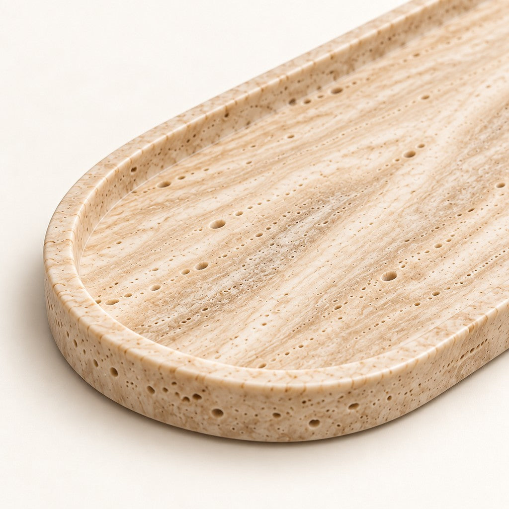 Oval Vanity Tray, edge detail