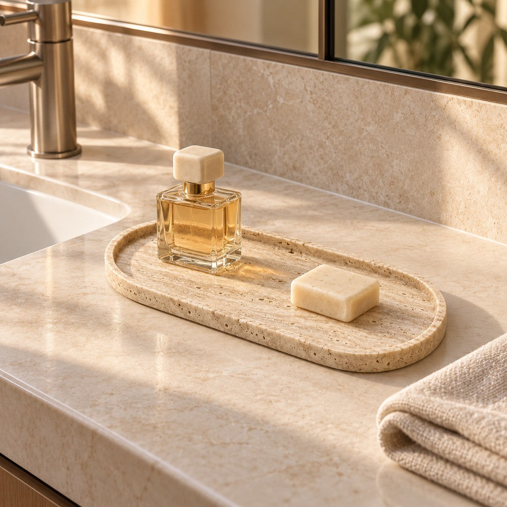 Oval Vanity Tray in a Singapore bathroom