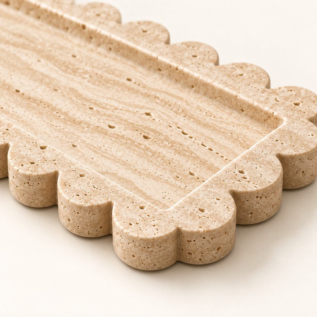 Petal-Edge Rectangular Tray, edge detail