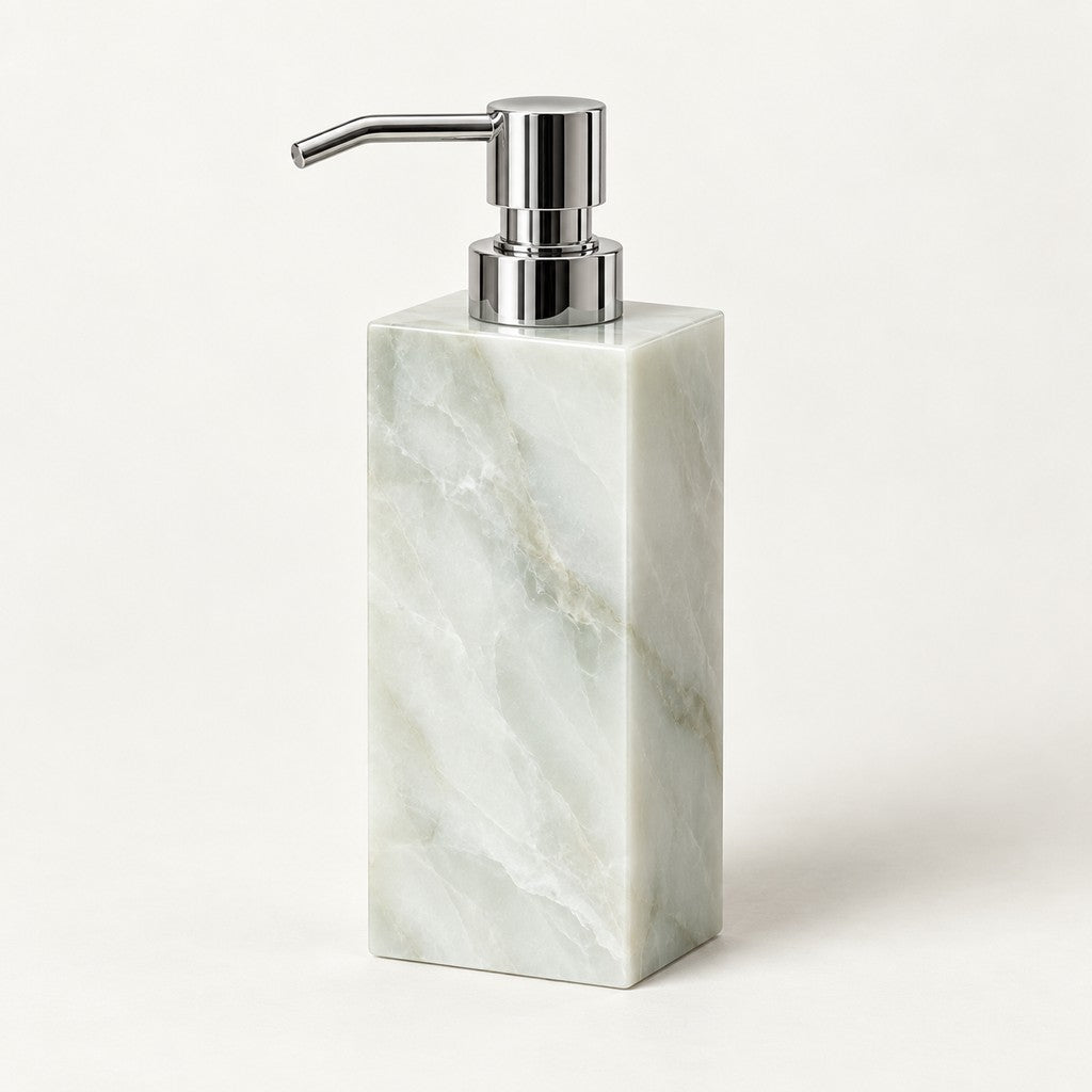 Rectangular Foaming Soap Dispenser in Fendi Green, studio view