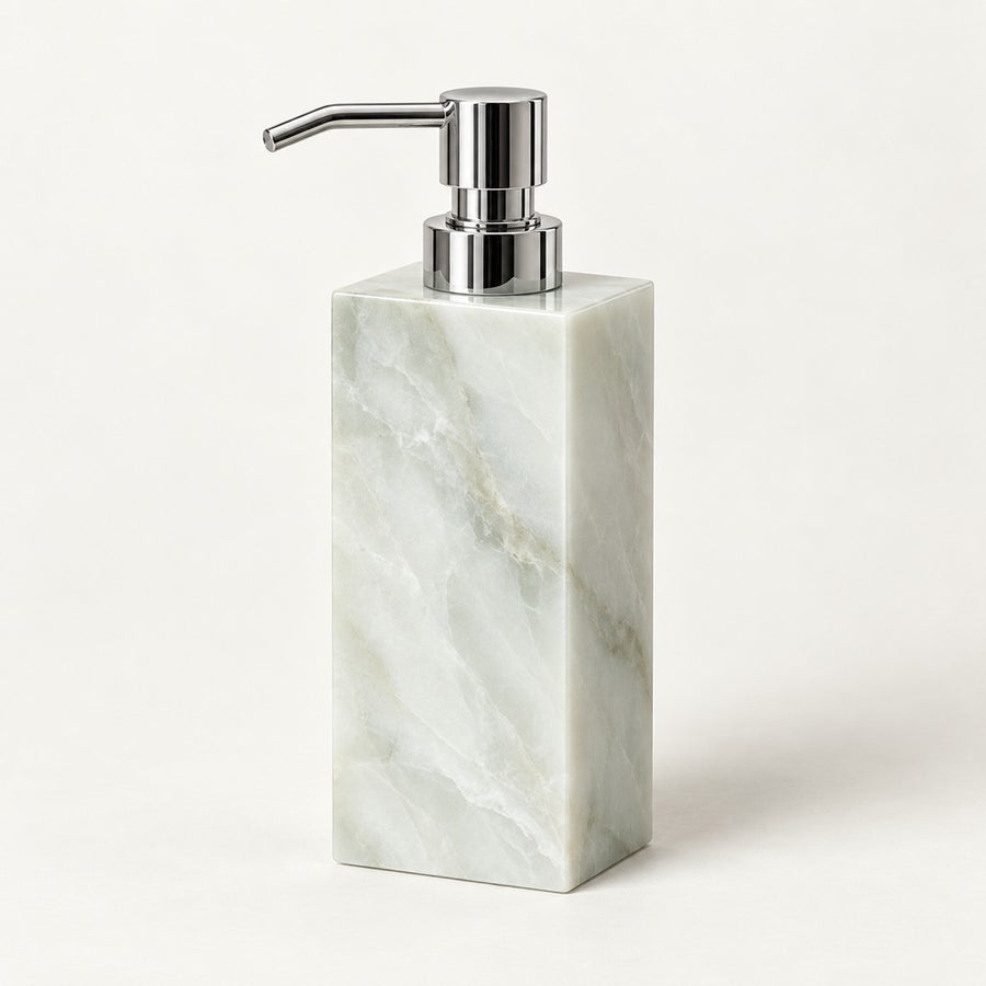 Rectangular Foaming Soap Dispenser in Fendi Green, studio view