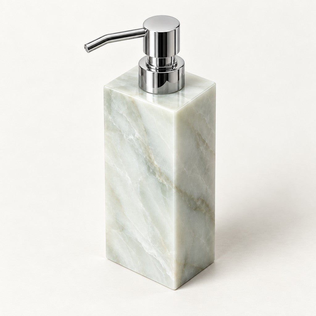 Rectangular Foaming Soap Dispenser, three-quarter view