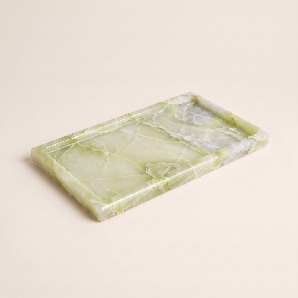 Rectangular Marble Tray, three-quarter view