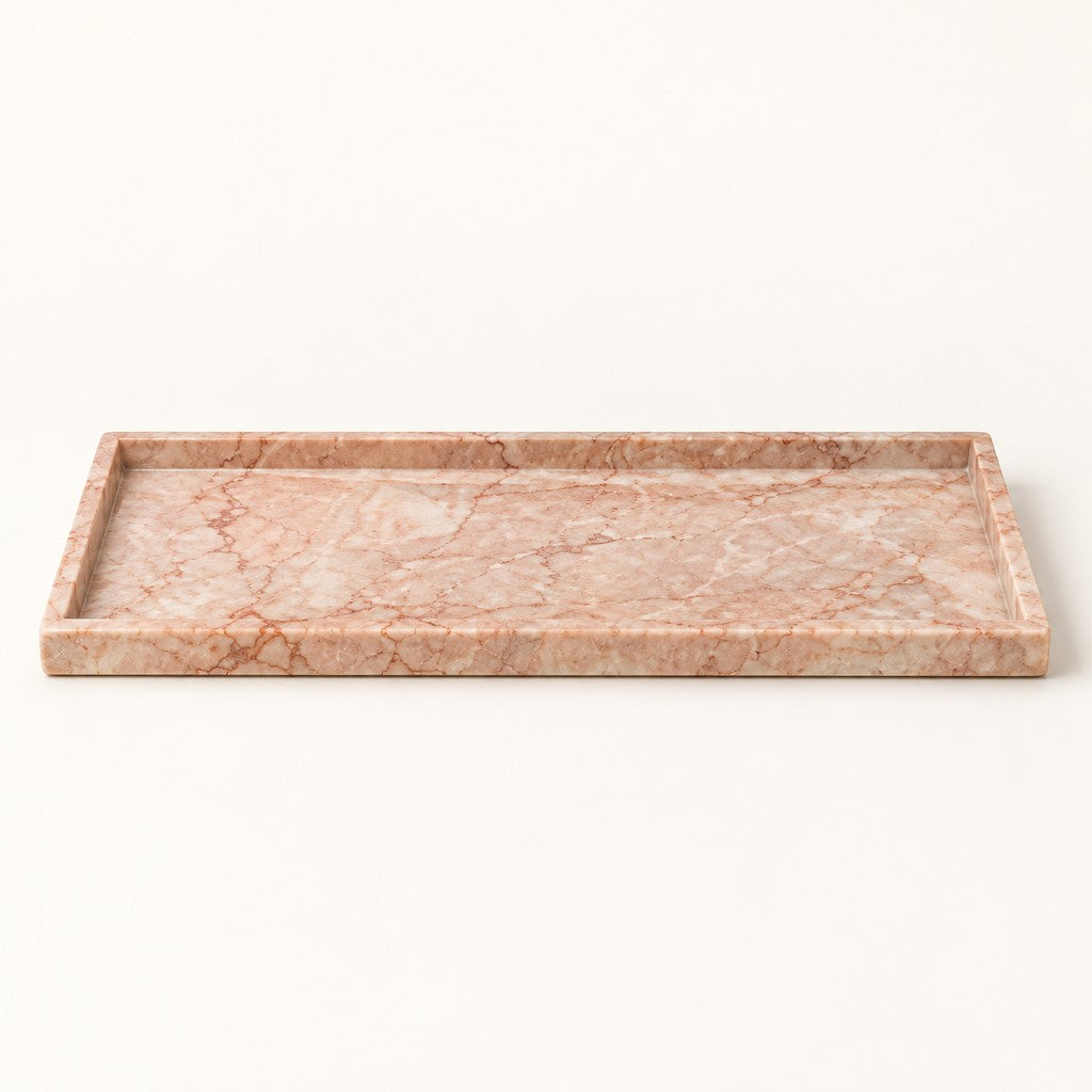Rectangular Travertine Tray, studio view
