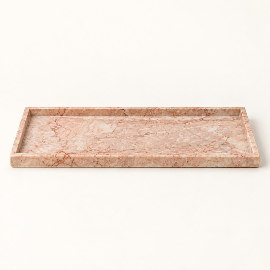 Rectangular Travertine Tray, studio view
