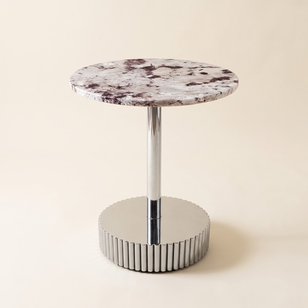 Round End Marble Side Table