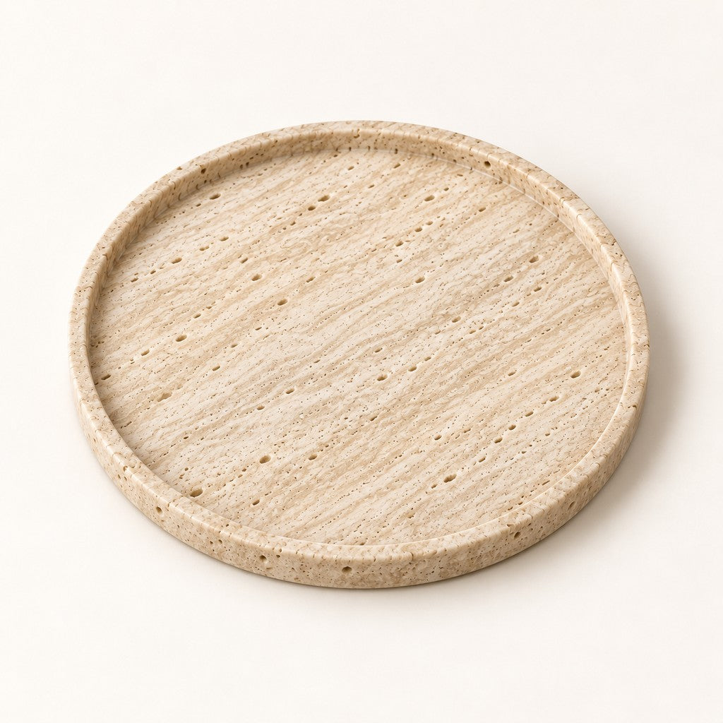 Round Tray — Low Rim, three-quarter view