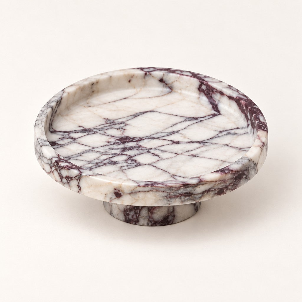 Round Tray with Round Base, three-quarter view