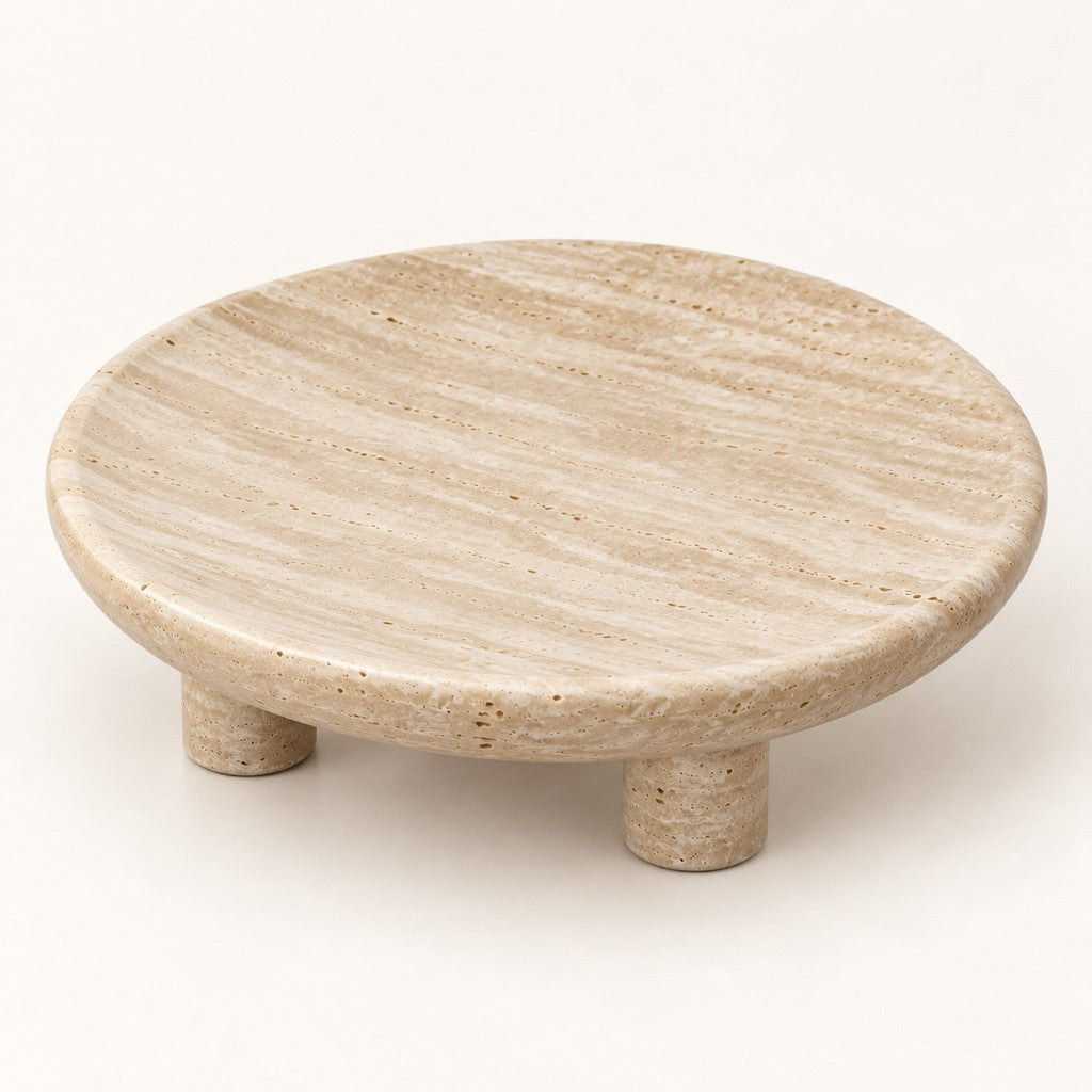 Round Tray with 3 Legs, three-quarter view