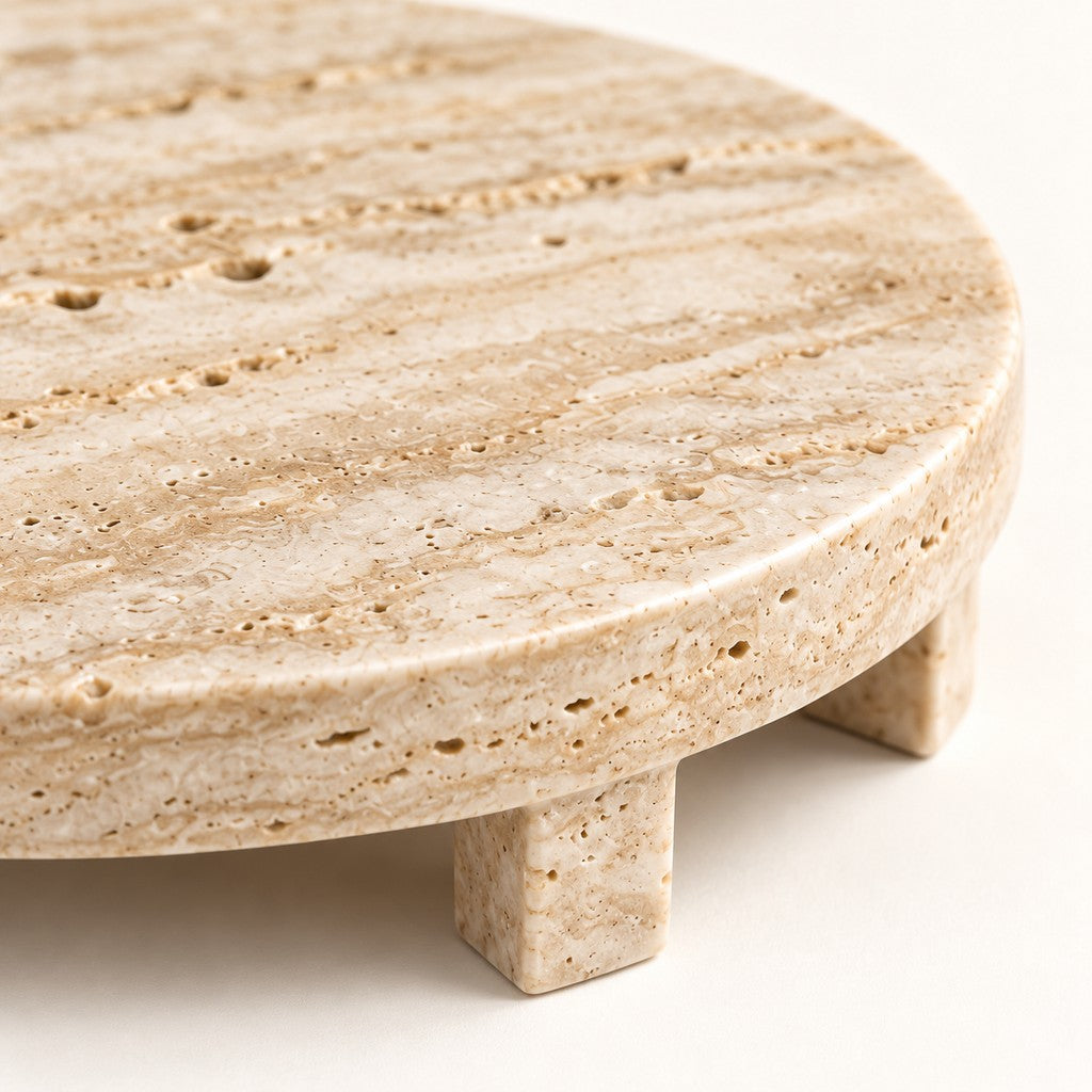 Round Tray with Cut-out Legs, edge detail