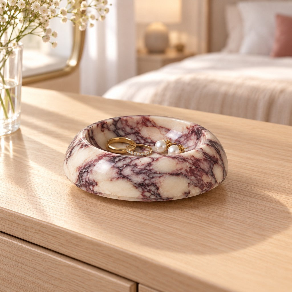 Rounded Jewellery Bowl in a bedroom