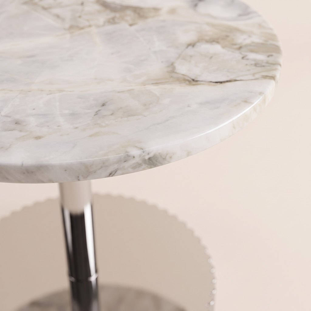 Small Round Marble Side Table, edge detail