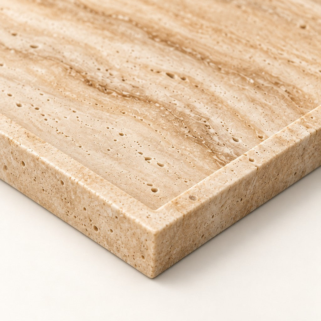 Square Tray — Raised Rim, edge detail