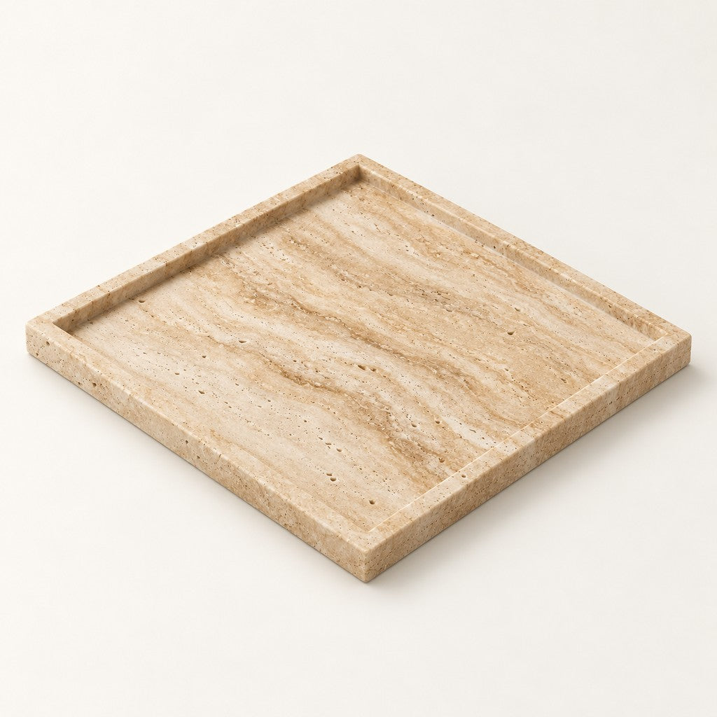 Square Tray — Raised Rim, three-quarter view