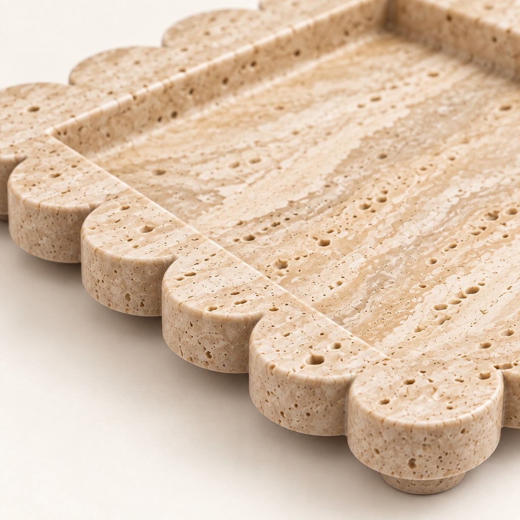 Square Scalloped Tray, edge detail