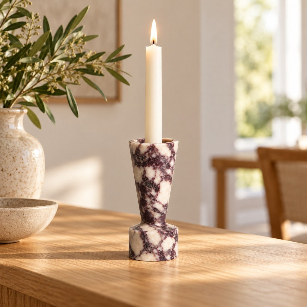 Tall Conical Candle Holder on a dining table